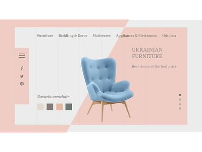 Furniture armchair branding design furniture landing ux web website