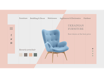 Furniture armchair branding design furniture landing ux web website