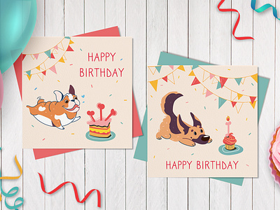 Pet's birthday american bulldog animals art bulldog cartoon character cute dog illustration mascot party vector