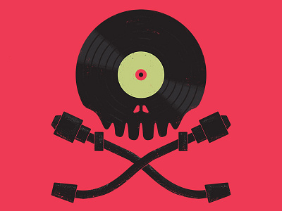 Vinyl till Death music records rock skulls turntable vinyl