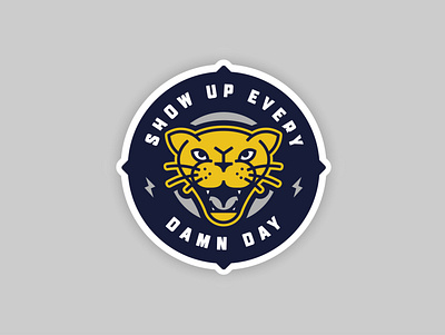 Every Day Badge badge bolt cat cougar gold illustration logo panther sticker yellow