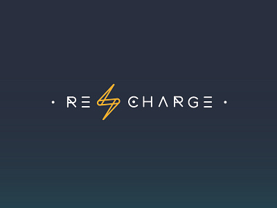 Recharge Logo bolt clean lightning line logo simple type