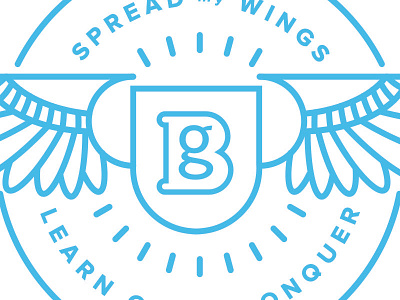 badge in progress badge identity logo wings