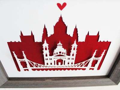 Budapest architecture design papercutting