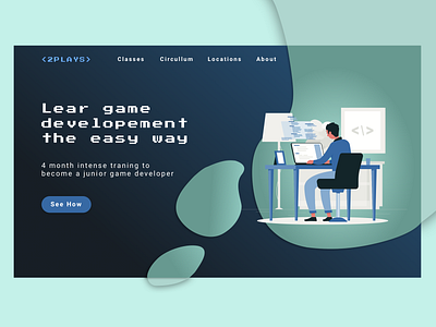 Game developer landing page app challenge daily 100 challenge design developer flat game gamedev homepage illustration interface landing page landingpage mobile ui user experience user interface user interface design userinterface ux