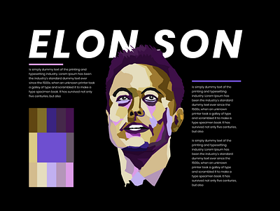 ELON SON daily 100 challenge design elonmusk flat illustration ui user experience user interface userinterface ux website