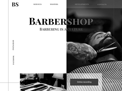 Barbershop - Hero block barbershop design hero block homepage landing page minimal typography ui ux web website
