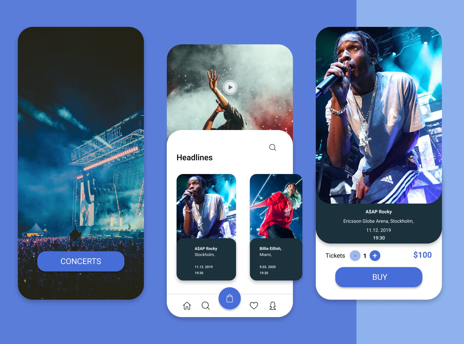 Concerts App Design by Mari Petrova on Dribbble