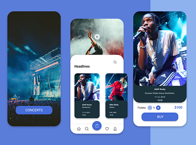 Concerts App Design concept concerts design figma mobile mobiledesign music ui ux