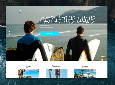 Landing Page Learning to surf balli concept design figma landing landing page design landingpage logo sea spain summer surfing ui ux