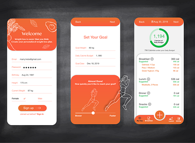 Food Tracker app calories design food food app health healthy healthy food ui ux