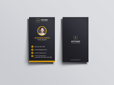 Vertical Clean Business Card business card business card design clean business card clean design minimal minimalist vertical business card vertical business card design