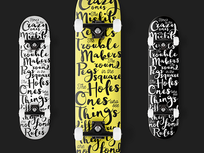 Typographic Skateboard Deck deck design jobs skateboard steve type typography