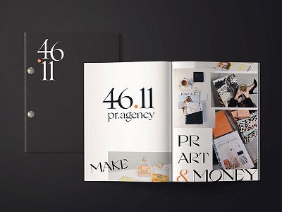 46.11PR identity & brandbook branding brochure brochure design business design identity branding identity design logo polygraphy typography