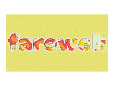 Farewell bye card cutout font goodbye illustration illustrator paper texture