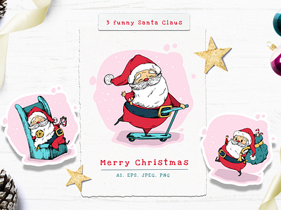 Marry Christmas. Santa Claus. affinity designer character christmas cute design digital illustration kids santaclaus vector