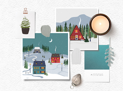 Winter & Christmas city creator branding christmas design digi digital illu illustration vector winter