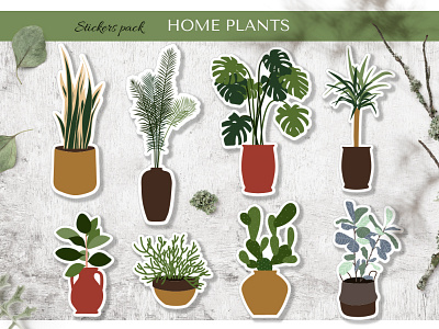 Home plants stickers