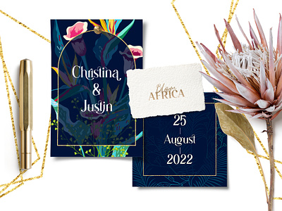 Wedding invitations. Blossom Africa africa blossom branding cards design digital floral flower illustration invitation modern vector wedding