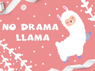 No drama llama alpaca animal branding character cute design digital dribbbleworld illustration kids llama vector