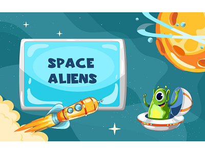 Space game design affinity affinity designer alien animal character cute design digital game illustration kids monster planet rocket vector