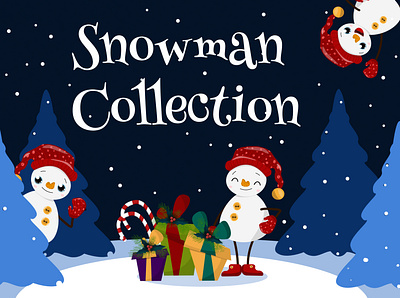 Snowman Collection. Vector clipart affinity designer character christmas cute digital illustration kids snowman vector