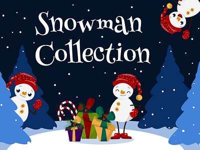 Snowman Collection. Vector clipart