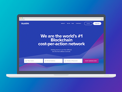 Landing page design for RunCPA. advertising landing page site ui web website