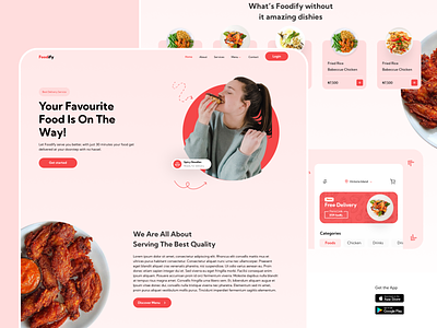 Food Delivery Landing Page branding design figma