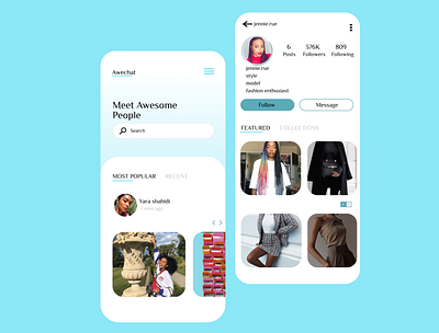 Social app app design figma ui