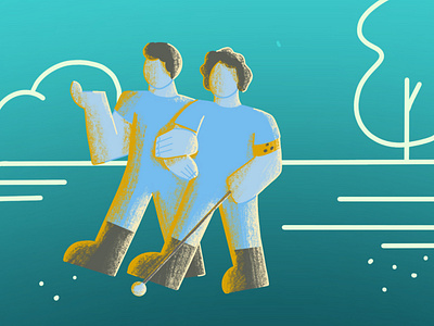 helpful people appdesign blind character design character illustration colorful digital art digital illustration disability disabled illustration procreate uiux uiux illustration