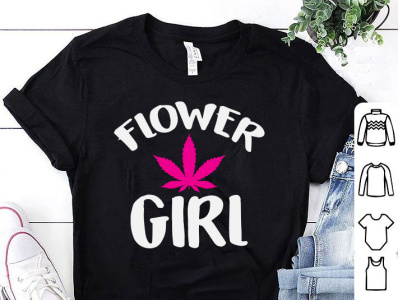 Flower Girl T-shirt design designs illustration logo logo design marijuana marijuana logo marijuana tshirt merch by amazon pod tshirt shirt tee tees tshirt tshirt art tshirt design idea tshirt designer tshirtdesign tshirts weed tshirt