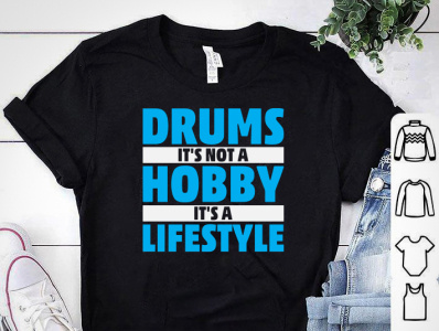 DRUMS IT'S NOT A HOBBY IT'S A LIFESTYLE T-SHIRT DESIGN band lover tshirt design band tshirt bass guitar design designs drum and bass drummer drummers tshirt merch by amazon music music art music lover tshirt design music tshirt shirt tshirt tshirt art tshirt design tshirt designer tshirtdesign tshirts