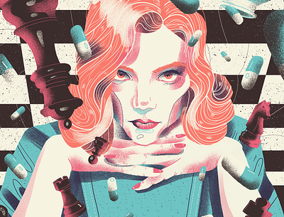 A Beth Harmon Portrait character digitalart girl girl gang illustration portrait the queens gambit tv series tv shows