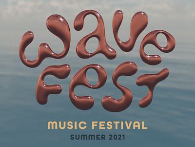"WaveFest" Music Festival Logo 3d branding design graphic design logo summer typography weekly warm up