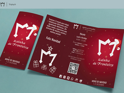 Rainha da Fronteira Triptych branding design flyer design graphic design icon logo restaurant triptych vector visual identity design