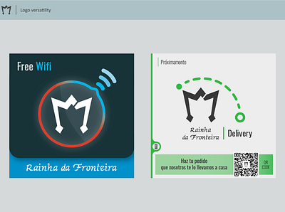 Rainha da Fronteira Logo Versatility app branding design graphic design logo restaurant ui vector versatile logo visual identity design