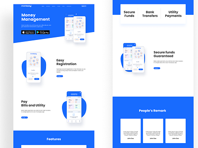 Moniepay App and landing page app design fintech app wallet