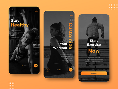 Onboarding UI - workout application design mobile ui onboard ui