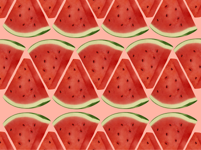 Watercolor watermelon pattern botanical digital art digital drawing digital painting digital watercolor drawing fruit hawaii illustration juicy painting pattern sliced summer sweet tropical watercolor watermelon