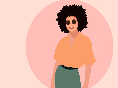 Afro girl afro curly hair girl illustration