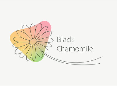 Black Chamomile black branding design flower flower illustration flower logo flowers gradient icon illustration illustrator logo minimal ui