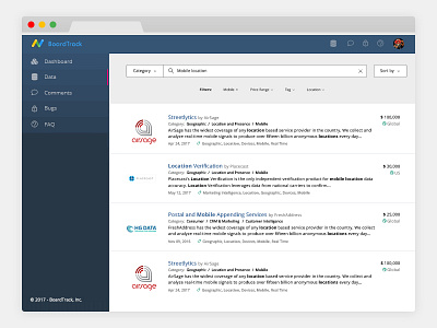 BOARDTRACK Dashboard dashboard design ui ux web