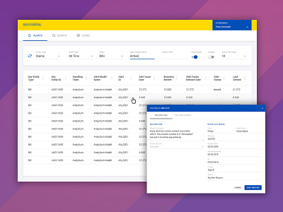 SAS platform dashboard design material sas ui ux web