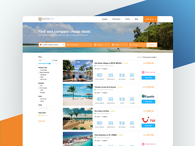 Travel market design travel ui ux website