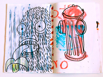 Monster and water illustration monster water