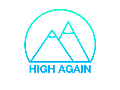 High again again design high hill logo mont mountain picto