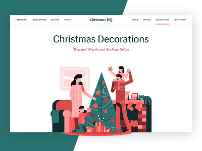 Christmas HQ Decorations Page Header christmas header hero holiday homepage illustration typography web design