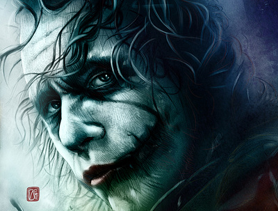 Joker adobe photoshop batman digital art digital painting fansart illustration joker movie poster