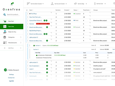 List Manager (Table/Dashboard)